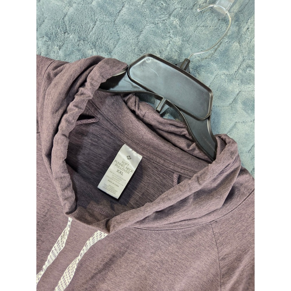Member's Mark Soft Funnel Neck Pullover XXL Plum Heather Purple Cowl Neck Top